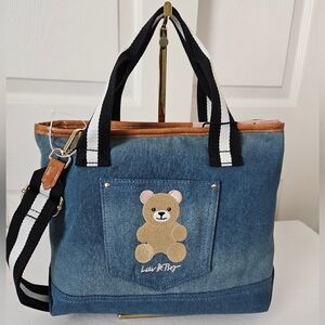 Betsey Johnson NWT Denim Satchel Crossbody Bag